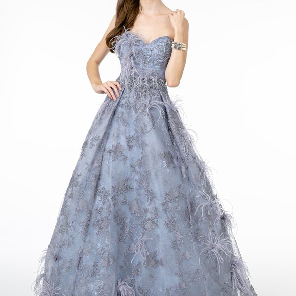 NEW LAVENDER Strapless Jewel Ballgown Shape Prom Dress GSGL1834 - Picture 1 of 7